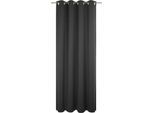 Vorhang WIRTH "Trondheim B", schwarz, B:132cm H:235cm, Chenille, Polyacryl, Gardinen, Vorhang