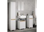 Midischrank VCM "Midischrank mit Schublade Drehtür Cosila 85x30x32", braun (weiß, honig, eiche), B:30cm T:32cm, Obermaterial: 100% Holz Wood., Schränke, Midischrank