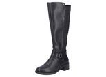Stiefel RIEKER, Damen, Gr. 37, Normalschaft, schwarz, Elastischer Einsatz, Lederimitat, unifarben, Schuhe Stiefel, Langschaftstiefel, Stretchstiefel mit herausnehmbarer Innensohle