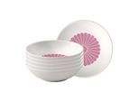 Schale VILLEROY & BOCH "Dessertschalen Fleur Couleur ø 13,2 cm 6er Set", pink (cassis), B:13,2cm H:3,8cm L:13,2cm Ø:13,2cm, Schüsseln, Schale, Spülmaschinenfest, Mikrowellensicher