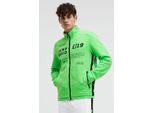 Sweatjacke CAMP DAVID, Herren, Gr. 4XL, tech grün, Material: 67% Polyester, 25% Baumwolle, 8% Elasthan, bedruckt, regular fit normal, hoch geschlossener Ausschnitt, eingesetzt Rippbündchen, Sweatjacken Sweatjacke, mit Reißverschlusstaschen