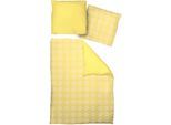 Bettwäsche ADAM "Romantic Puligny light", gelb (sonne), B/L: 155cm x 220cm, 1 Stk., 1 Stk., Renforcé, B/L: 80cm x 80cm, 2 Stk., Renforcé, Obermaterial: 100% Baumwolle, Bettwäsche, Bettwäsche, aus 100 % Bio-Baumwolle, 2 teilig - Bettwäsche Set
