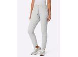 Jogger Pants CREATION L, Damen, Gr. 24, Kurzgrößen, grau (hellgrau), 75% Polyamid, 25% Elasthan, unifarben, lang, Hosen