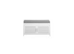 SoBuy Schuhbank mit 2 Türen Weiß 90x32,5x50cm Funktional