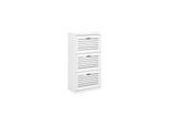 SoBuy Schuhschrank mit 3 Türen Weiß 55x30x112cm Modern
