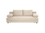 Xora Schlafsofa Taras, Creme, Kunststoff, 2-Sitzer, Füllung: Schaumstoff, 197x77x81 cm, Stoffauswahl, Wohnzimmer, Sofas & Couches, Schlafsofas, Schlafsofas mit Bettkasten