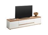 Carryhome Lowboard, Weiß, Eiche Artisan, Holzwerkstoff, 2 Schublade(n) Schubladen, 180x40x42 cm, Wohnzimmer, Wohnwände, Lowboards