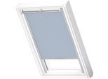 Verdunklungsrollo VELUX "DKL 4576S", himmelblau, alufarben, CK06, stufenlos positionierbar, Polyester, Rollos, Verdunklungsrollo, alufarbene Führungsschienen & Griffleiste