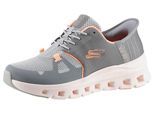Slip-On Sneaker SKECHERS "GLIDE-STEP PRO", Damen, Gr. 41, grau (grau, apricot), Textil, Schuhe, Slipper, Freizeitschuh mit komfortabler Heel Pillow Funktion