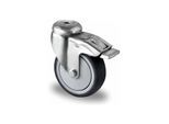 CASCOO Rückenlochlenkrolle mit Totalfeststeller ø 75 mm Serie P2T2 Kugellager (BAH12C0075P2T2B42)