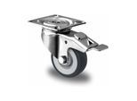 CASCOO Lenkrolle mit Totalfeststeller ø 50 mm Serie P2T2 Gleitlager Edelstahl (TAPAQS0050P2T2L0N)