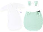 Babyschlafsack TRÄUMELAND "Set Pünktchen mint", Baby, Gr. 80/86, umlaufender Reißverschluss, grün (mint), Obermaterial: 100% Baumwolle, Schlafsäcke