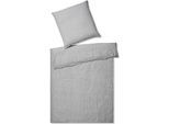 Bettwäsche ELEGANTE "Breezee", grau, B/L: 155cm x 220cm, 1 Stk., 1 Stk., Halbleinen, B/L: 80cm x 80cm, 2 Stk., Halbleinen, Obermaterial: 50% Baumwolle, 50% Leinen, Bettwäsche, Bettwäsche, angenehmes Hautgefühl