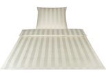 Bettwäsche ELEGANTE "Noblesse", beige (creme), B/L: 155cm x 220cm, 1 Stk., 1 Stk., Mako-Satin, B/L: 80cm x 80cm, 2 Stk., Mako-Satin, Obermaterial: 100% Baumwolle, Bettwäsche, Bettwäsche, im modernen Streifendesign