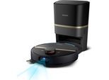 PHILIPS Saugroboter "mit Wischfunktion XU7100/01, Teppichfunktion, 360 Lasernavigation", tiefschwarz und gold, B:35,5cm H:47,1cm T:40,3cm, Saugroboter, 180 min Akkulaufzeit, ToF-Sensoren, inkl. Entleerungsstation