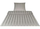Bettwäsche ELEGANTE "Noblesse", silber (silberfarben), B/L: 155cm x 220cm, 1 Stk., 1 Stk., Mako-Satin, B/L: 80cm x 80cm, 2 Stk., Mako-Satin, Obermaterial: 100% Baumwolle, Bettwäsche, Bettwäsche, im modernen Streifendesign