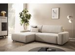 Ecksofa HOME AFFAIRE "TORGE (264cm), Schlafsofa in Cord, Samtvelours o Struktur fein, L-Form", beige (hellbeige), B:264cm H:82cm T:162cm, 100% Polyester, Sofas, Ecksofa, Schlaffunktion, Bettkasten, Liegefläche: 125/210 cm