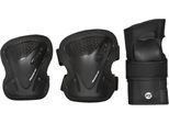 Protektoren-Set POWERSLIDE "Basic Adult Set" Gr. M, schwarz, Protektoren, M, EVA, Nylon, Nylon Mesh, Polyethylen (PE)