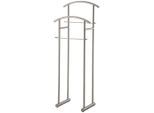Carryhome Herrendiener, Edelstahl, Metall, 43x114x30 cm, standfeste Füße, Hosenhalter, Jackenhalter, Schlafzimmer, Herrendiener