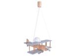 Kinderhängeleuchte Flugzeug, Grau, Natur, Holz, Kiefer, 45x75x42 cm, Lampen & Leuchten, Innenbeleuchtung, Leuchten nach Räumen, Babyzimmerlampen