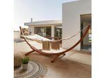 Ambia Garden Hängematte, Braun, Beige, Holz, Textil, Eukalyptusholz,Eukalyptusholz, massiv, 320x120x120 cm, Gartenmöbel, Gartenschaukeln, Hängematten