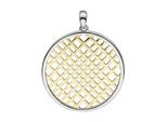 Kettenanhänger JOBO "Anhänger rund mit Gitterstruktur 25 mm", goldfarben, Schmuckanhänger, Damen, Silber 925 (Sterlingsilber), Kettenanhänger, 925 Silber bicolor vergoldet