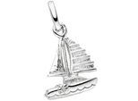 Kettenanhänger JOBO "Anhänger Segelboot 14 mm", silber 925, Schmuckanhänger, Damen, Silber 925 (Sterlingsilber), Kettenanhänger, 925 Silber rhodiniert