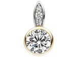 Kettenanhänger JOBO "Anhänger", gelbgold 375, Schmuckanhänger, Damen, Gelbgold 375, Kettenanhänger, 375 Gold bicolor mit 4 Zirkonia