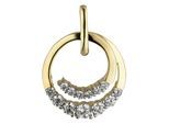 Kettenanhänger JOBO "Anhänger rund Goldanhänger 19 mm", gelbgold 333, weiß, Schmuckanhänger, Damen, Gelbgold 333, Kettenanhänger, 333 Gold mit 13 Zirkonia