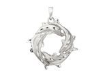 Kettenanhänger JOBO "Anhänger Delfine 34 mm", silber 925, Schmuckanhänger, Damen, Silber 925 (Sterlingsilber), Kettenanhänger, 925 Silber rhodiniert