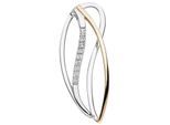 Kettenanhänger JOBO "Anhänger 30 mm", gelbgold 333, weiß, Schmuckanhänger, Damen, Gelbgold 333 Weißgold 333, Gelbgold 333, Weißgold 333, Kettenanhänger, 333 Gold bicolor mit 9 Zirkonia