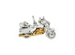 Kettenanhänger JOBO "Anhänger Motorrad 16 mm", silber 925, Schmuckanhänger, Herren, Silber 925 (Sterlingsilber), Kettenanhänger, 925 Silber bicolor vergoldet