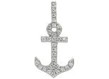 Ankeranhänger JOBO "Anhänger Silberanhänger Anker 19 mm", silber (silber 925, weiß), Schmuckanhänger, Damen, Silber 925 (Sterlingsilber), 925 Silber rhodiniert mit 32 Zirkonia