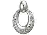 Kettenanhänger JOBO "Anhänger Silberanhänger 14 mm", silber 925, weiß, Schmuckanhänger, Damen, Silber 925 (Sterlingsilber), Kettenanhänger, 925 Silber rhodiniert mit 50 Zirkonia