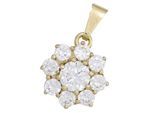 Kettenanhänger JOBO "Anhänger Goldanhänger 10 mm", gelbgold 375, weiß, Schmuckanhänger, Damen, Gelbgold 375, Kettenanhänger, 375 Gold mit 9 Zirkonia