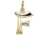 Buchstabenanhänger JOBO "Anhänger Buchstabe", gelbgold 375, Schmuckanhänger, Damen, F, Gelbgold 375, 375 Gold