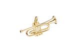 Kettenanhänger JOBO "Anhänger Musik Trompete 24 mm", goldfarben, Schmuckanhänger, Damen, Silber 925 (Sterlingsilber), Kettenanhänger, 925 Silber vergoldet