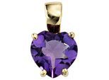 Herzanhänger JOBO "Anhänger Herz Amethystanhänger 12 mm", lila (lila, lila), Schmuckanhänger, Damen, Gelbgold 333, 333 Gold mit Amethyst