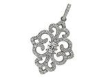 Kettenanhänger JOBO "Anhänger Silberanhänger Ornament 28 mm", silber (silber 925, weiß), Schmuckanhänger, Damen, Silber 925 (Sterlingsilber), Kettenanhänger, 925 Silber rhodiniert mit 89 Zirkonia