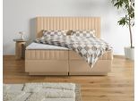 Boxbett HOMSY BY ANA JOHNSON "Moonio inkl. Bettkasten", beige, B:207cm L:214cm, Komplettbetten, erhältlich in verschiedenen Breiten und Härtegraden