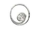 Kettenanhänger JOBO "Anhänger rund Silberanhänger 20 mm", silber (silber 925, weiß), Schmuckanhänger, Damen, Silber 925 (Sterlingsilber), Kettenanhänger, 925 Silber rhodiniert mit 19 Zirkonia
