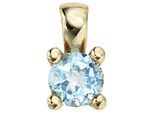 Kettenanhänger JOBO "Anhänger Goldanhänger 11 mm", blau (blau, blau), Schmuckanhänger, Damen, Gelbgold 333, Kettenanhänger, 333 Gold mit Blautopas