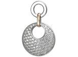 Kettenanhänger JOBO "Anhänger rund Silberanhänger 30 mm", silber 925, weiß, Schmuckanhänger, Damen, Silber 925 (Sterlingsilber), Kettenanhänger, 925 Silber bicolor vergoldet mit 80 Zirkonia