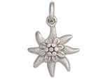 Kettenanhänger JOBO "Anhänger Edelweiß 15 mm", silber 925, Schmuckanhänger, Damen, Silber 925 (Sterlingsilber), Kettenanhänger, 925 Silber rhodiniert matt