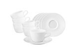 Tasse SELTMANN WEIDEN "Kaffeetassen mit Untertassen Life Fashion 240 ml 6er Set", weiß (luxury weiß), 12 tlg., Porzellan, Trinkgefäße, Tasse