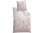 Bettwäsche DYCKHOFF "Soft Pastel", rosa (rose), B/L: 155cm x 220cm, 1 Stk., 1 Stk., Flanell, B/L: 80cm x 80cm, 2 Stk., Flanell, Obermaterial: 100% Baumwolle, Bettwäsche, Bettwäsche