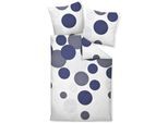 Bettwäsche JANINE "moments98115 08", blau (denimblau), B/L: 200cm x 220cm, 1 Stk., 2 Stk., Mako-Satin, B/L: 80cm x 80cm & 80cm x 80cm, Mako-Satin, Obermaterial: 100% Baumwolle, Bettwäsche, Bettwäsche, mit Reißverschluss