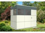 Gartenhaus SKANHOLZ "CrossCube Sydney 2", grau (terragrau, naturbelassen), ohne Fußboden, ohne Dacheindeckung, Holzwerkstoff, Gartenhäuser, Gartenhaus