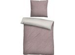 Wendebettwäsche BIBERNA "Tillmann", rosa (rose), B/L: 155cm x 200cm, 1 Stk., 1 Stk., Flanell, B/L: 80cm x 80cm, 2 Stk., Flanell, Obermaterial: 100% Baumwolle, Bettwäsche, Wendebettwäsche, kuschelig warm im Winter, gestreifte Bettwäsche mit Wendeoptik