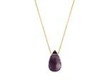 Kette mit Anhänger CELESTA "375 Gelbgold Amethyst", gelb, Halsketten, Damen, 42+3cm, Gold, L: 45 B: 6mm, glänzend, B:6mm